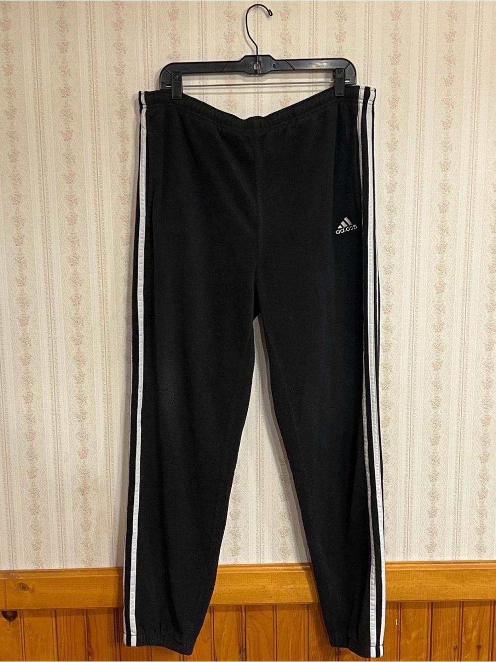 adidas Black Sweatpants with White Side Stripes